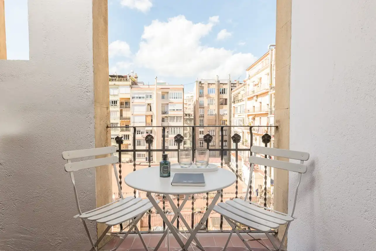 Terraza de Apartamento de alquiler en Barcelona con Aire acondicionado, Calefacción y Jardín privado