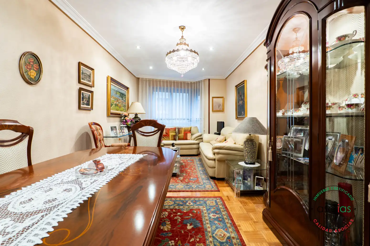 Sala de estar de Piso en venta en Gijón  con Calefacción, Parquet y Terraza
