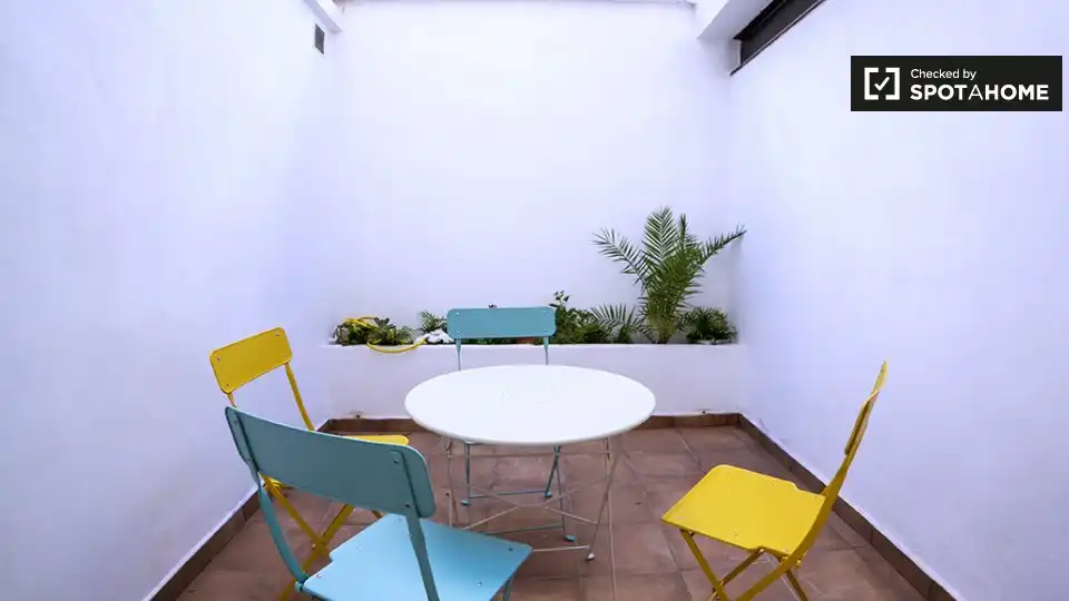 Terrace of Flat for rent in Valencia  with Air Conditioner, Heating and Furnished