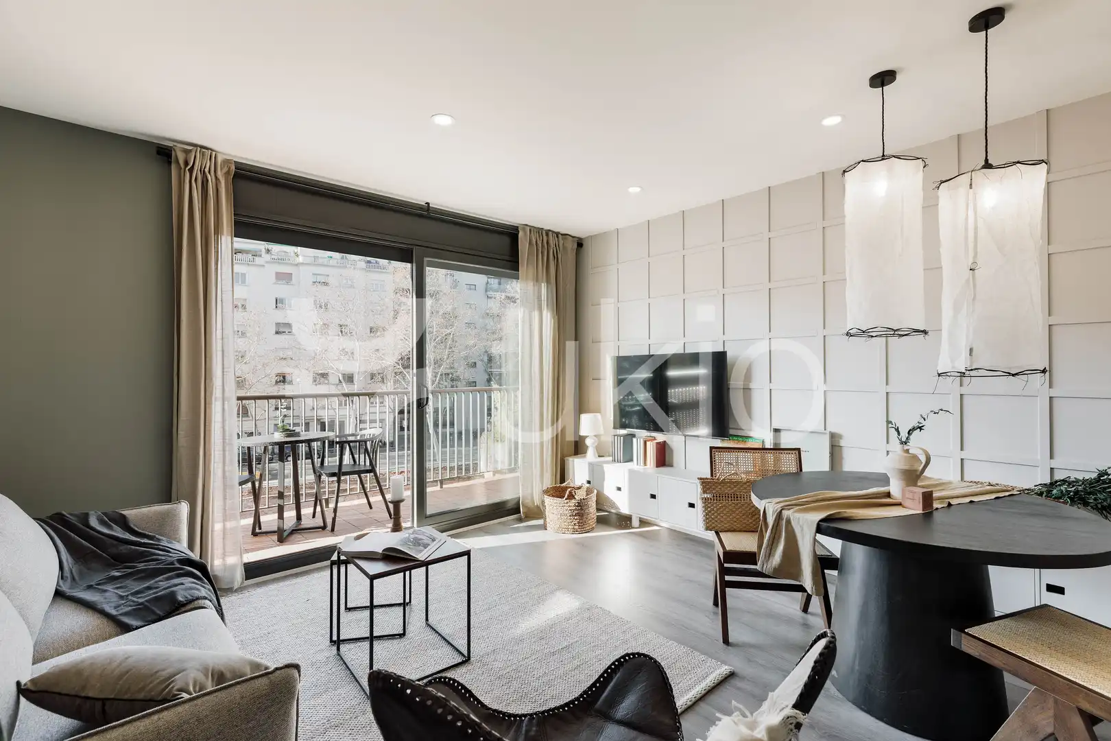 Living room of Apartments for rent in Barcelona  with Air Conditioner, Heating and Terrace