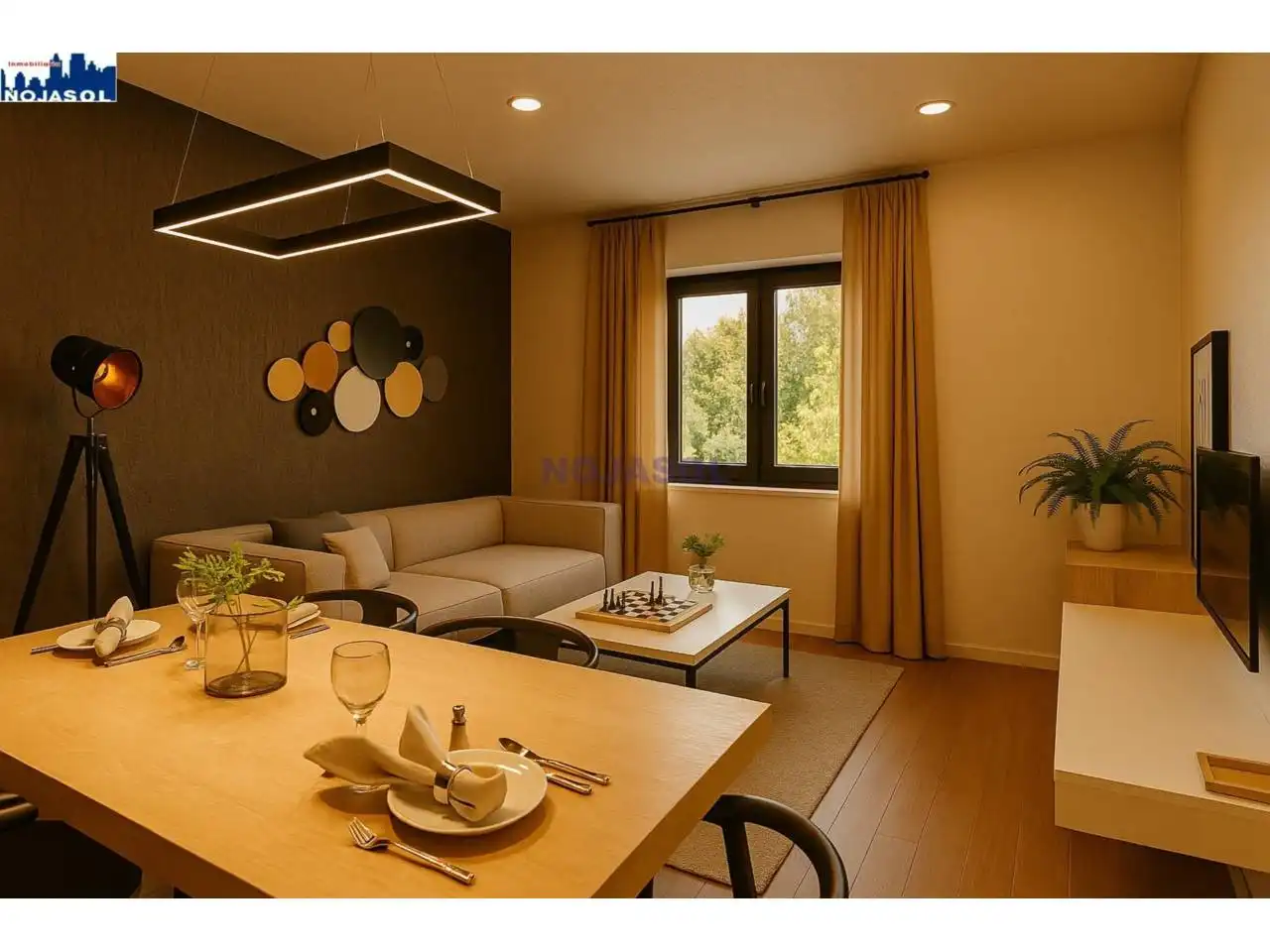 Wohnzimmer von Wohnungen zum Verkauf in Argoños  mit Heizung, Terrasse und Gemeinschaftspool