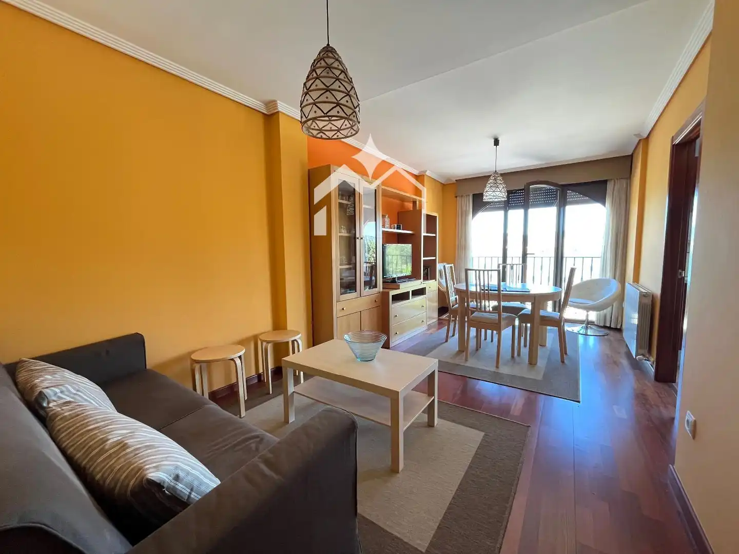 Living room of Flat for sale in Moaña  with Heating, Terrace and Furnished