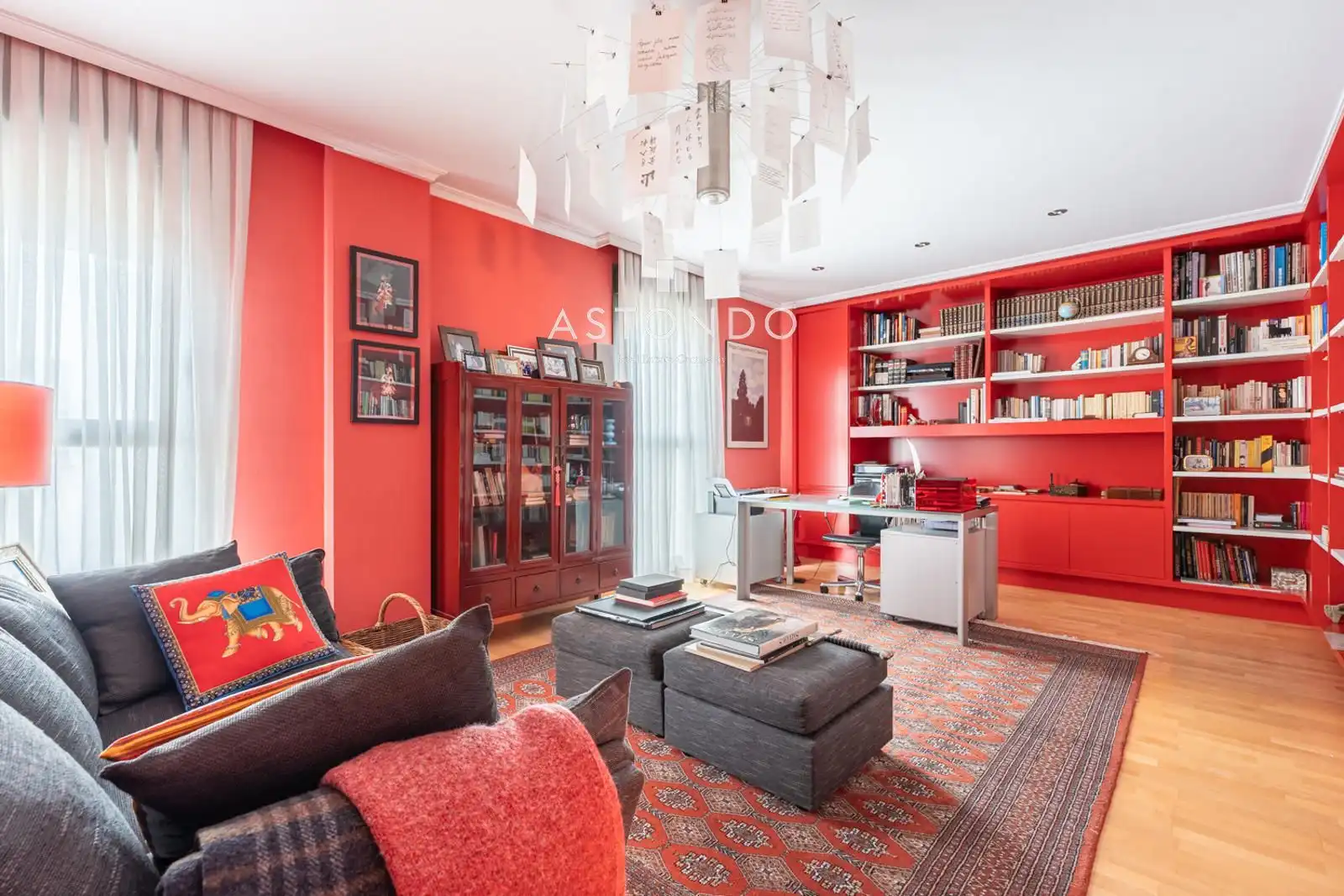 Sala de estar de Casa adosada en venta en Madrid con Aire acondicionado, Calefacción y Parquet