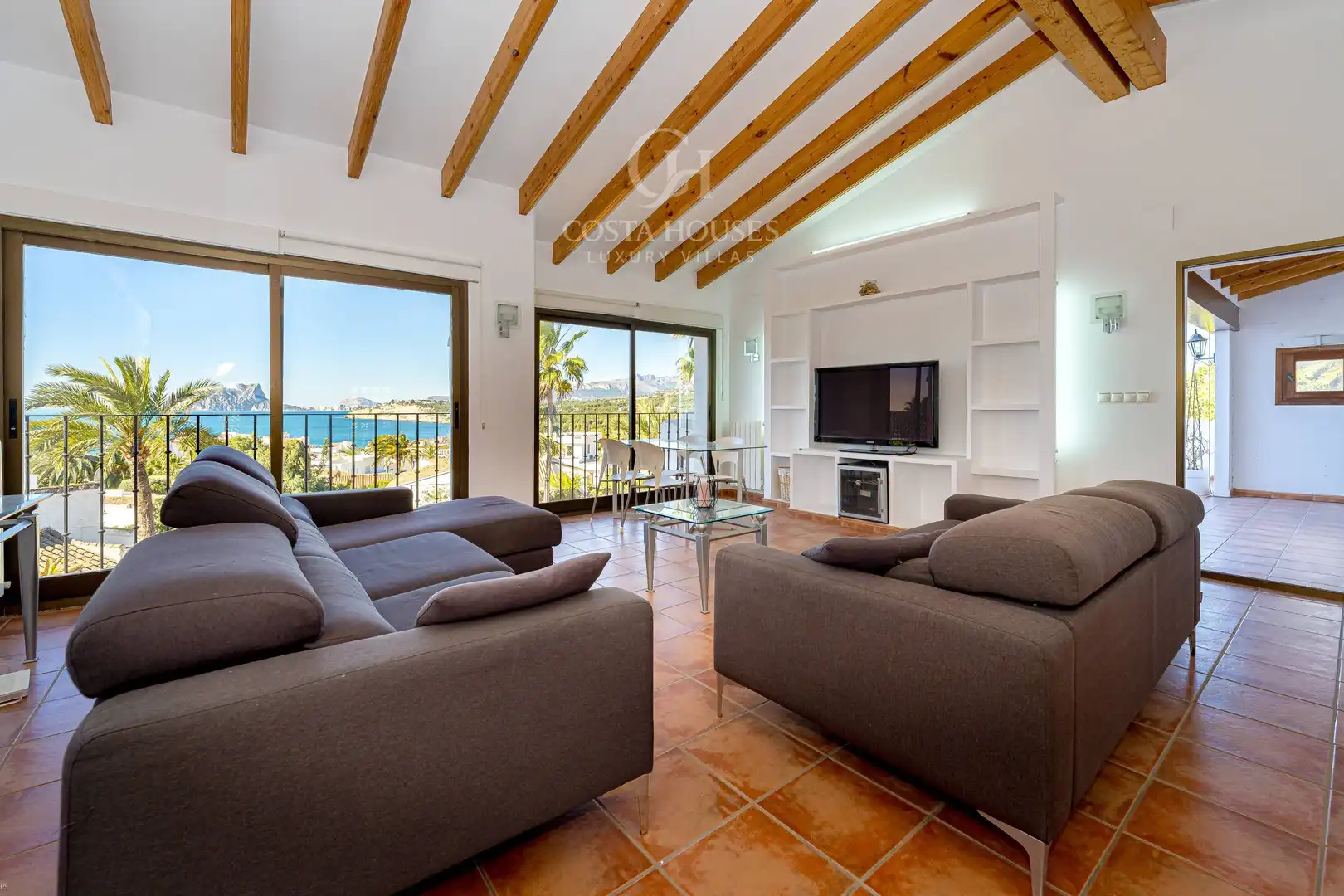 Sala de estar de Casa o chalet en venta en Moraira con Aire acondicionado, Calefacción y Jardín privado