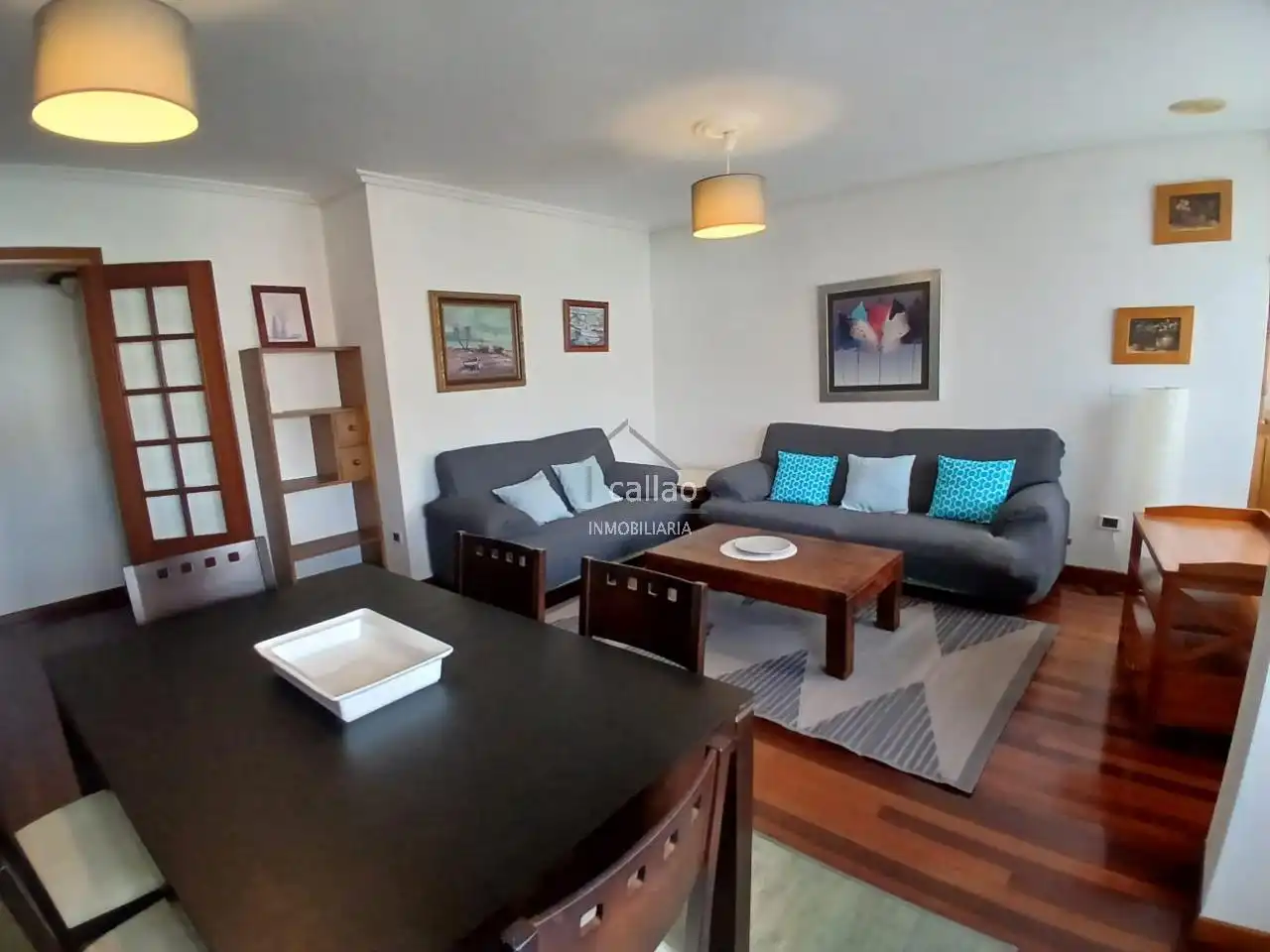 Living room of Flat for rent in Ferrol  with Heating, Parquet flooring and Furnished