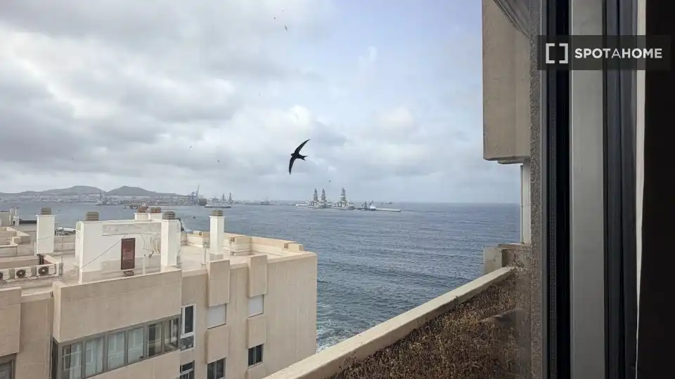 Vista exterior de Piso para compartir en Las Palmas de Gran Canaria con Aire acondicionado, Terraza y Amueblado