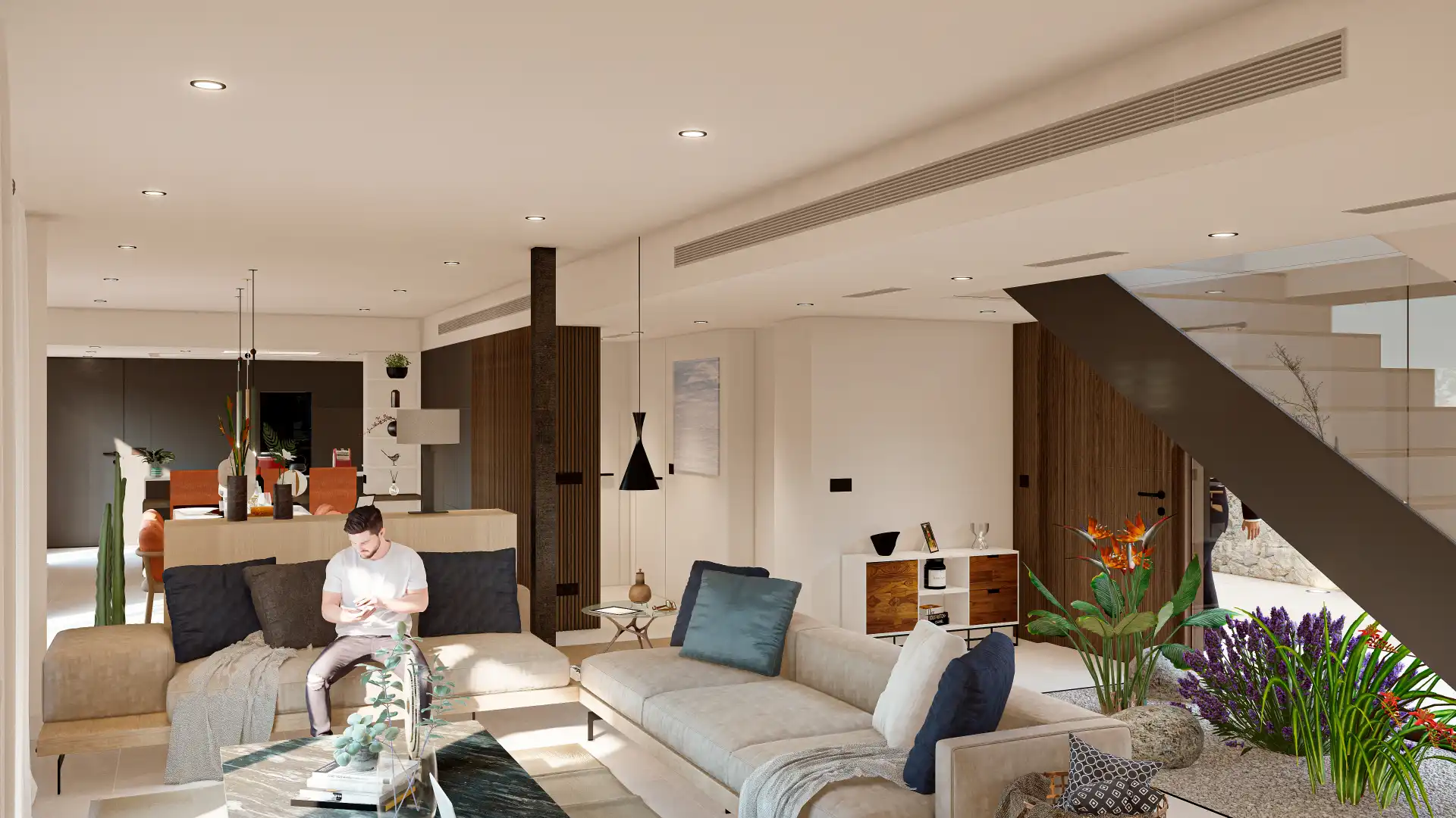 Sala d'estar de Casa o xalet en venda en Benicasim / Benicàssim amb Calefacció, Jardí privat i Terrassa