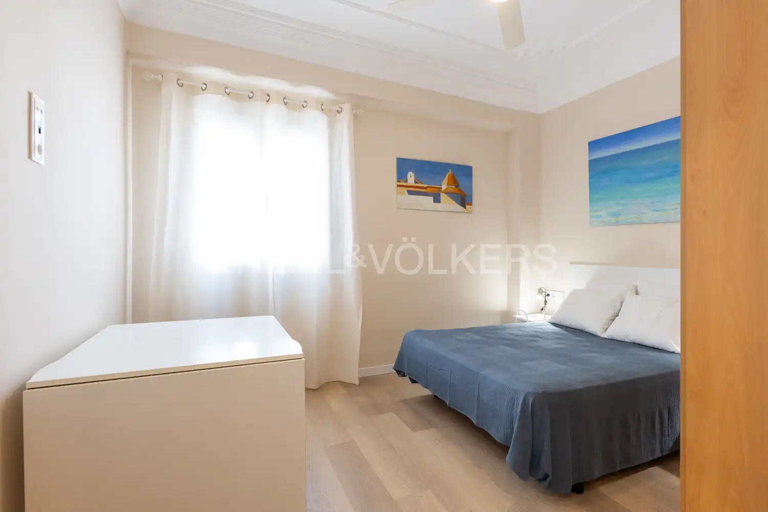 Schlafzimmer von Wohnung zur Miete in Valencia mit Klimaanlage, Heizung und Möbliert