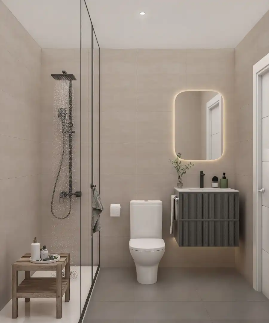Bathroom of Flat for sale in Narón  with Heating, Parquet flooring and Terrace