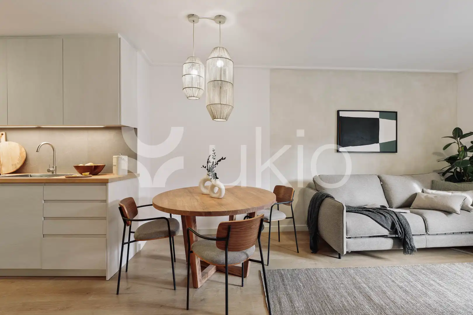 Sala de estar de Apartamento de alquiler en Barcelona con Aire acondicionado, Calefacción y Amueblado