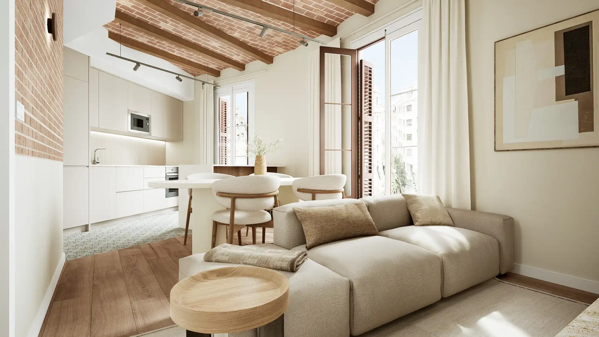 Sala de estar de Piso en venta en Barcelona con Aire acondicionado, Calefacción y Balcón