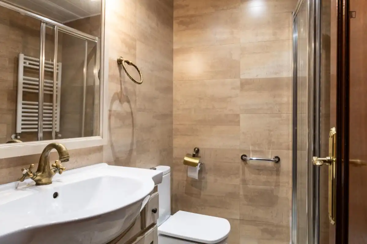 Bathroom of Apartments for share in Madrid  with Air Conditioner, Furnished and Oven