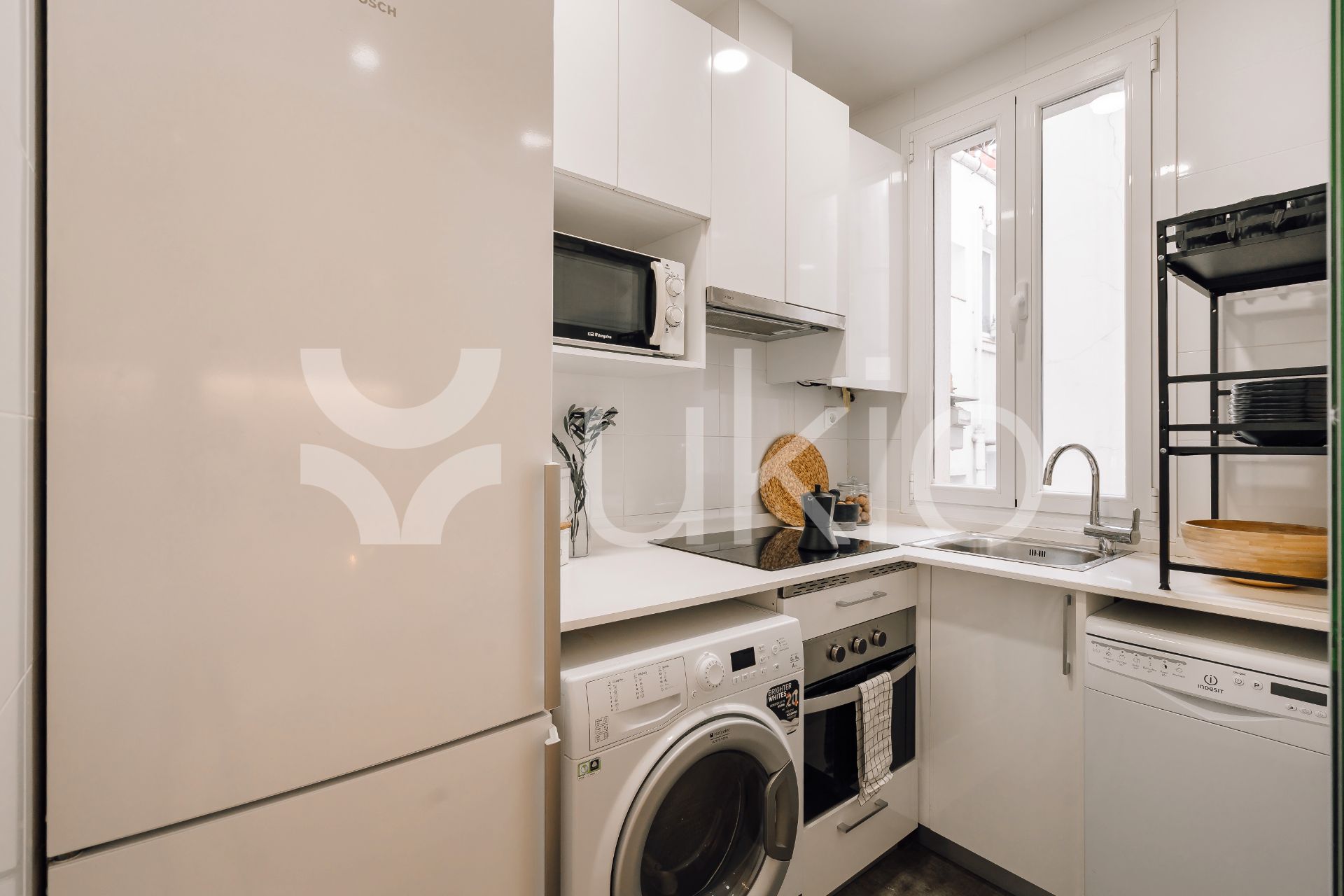 Kitchen of Apartment to rent in  Madrid Capital  with Air Conditioner, Heating and Furnished