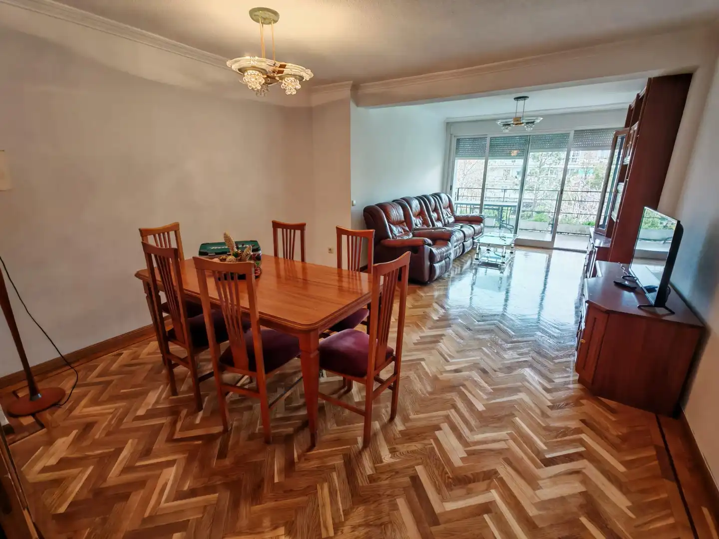 Dining room of Flat for sale in Móstoles  with Heating, Parquet flooring and Terrace