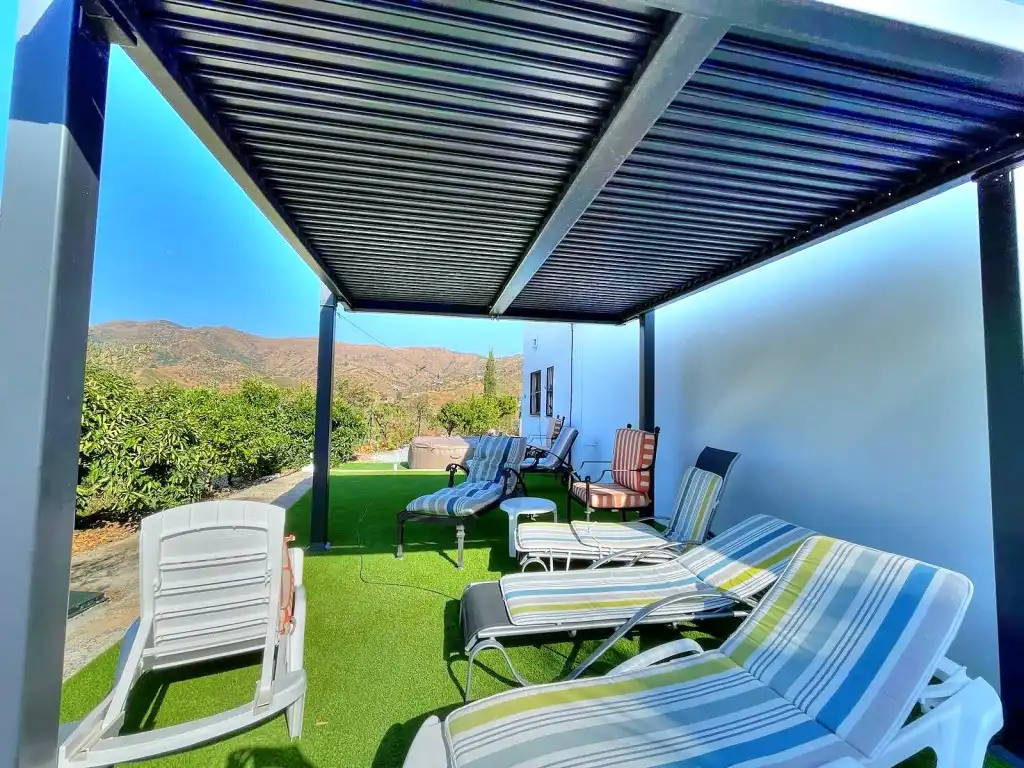 Terrace of Country homes for sale in El Borge  with Air Conditioner, Private garden and Swimming Pool
