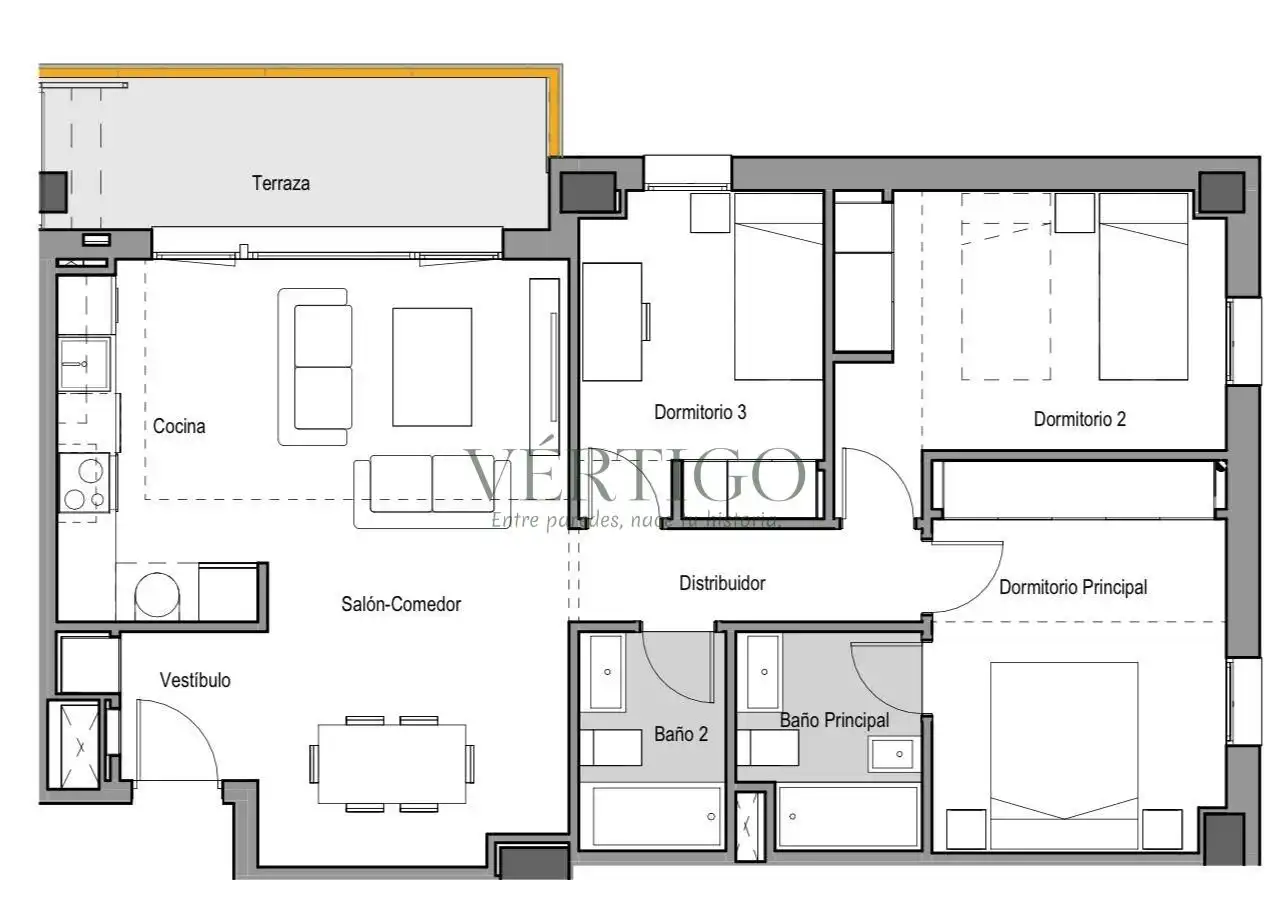 Wohnung zum Verkauf in Dos Hermanas mit Klimaanlage, Heizung und Terrasse