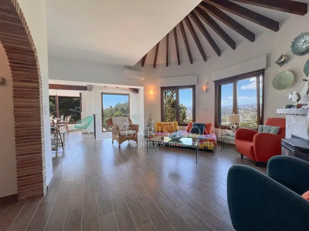 Sala de estar de Casa o chalet en venta en Benitachell / El Poble Nou de Benitatxell con Aire acondicionado y Piscina