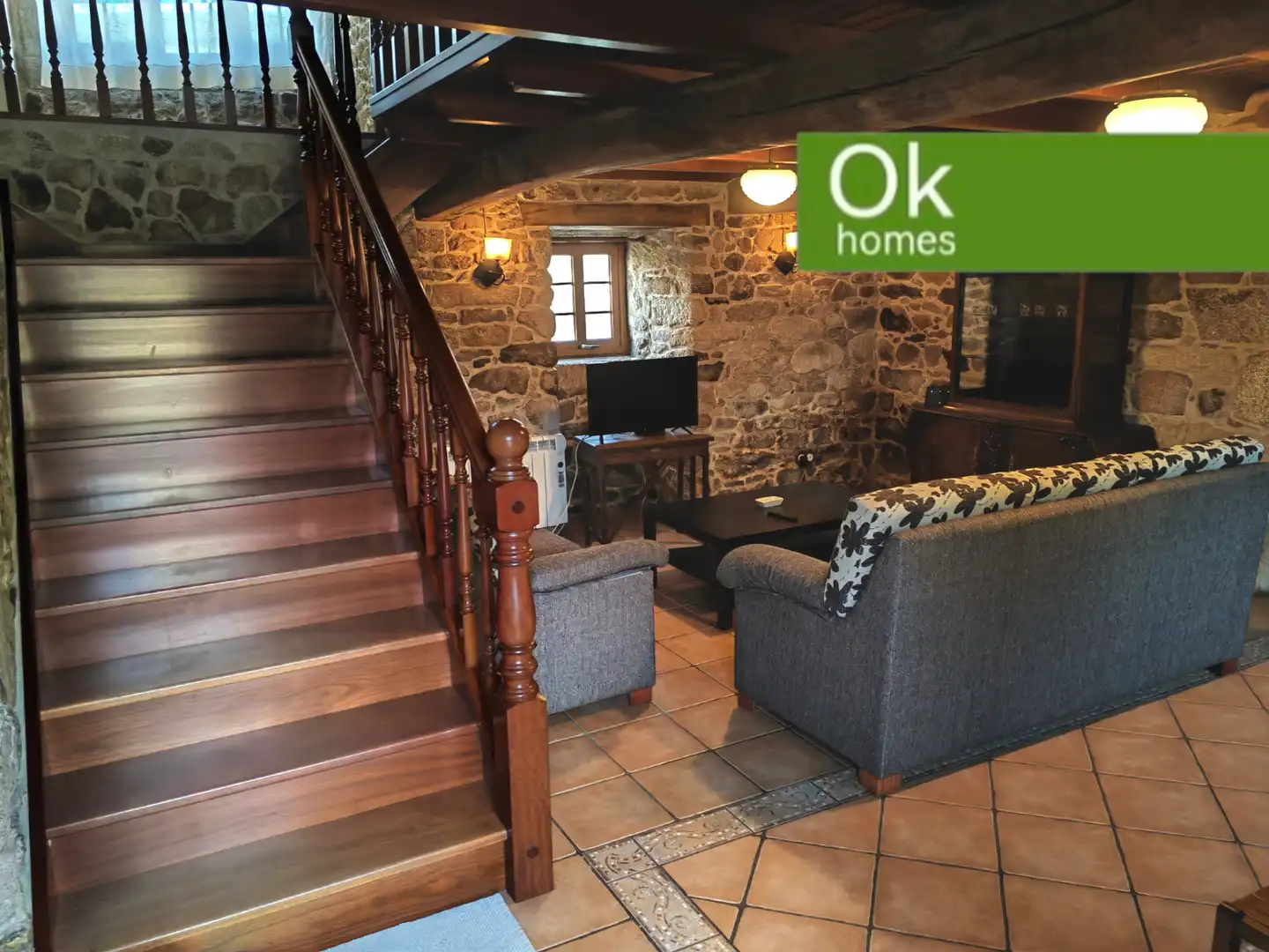 Wohnzimmer von Country house zum Verkauf in Guitiriz mit Heizung, Parkett und Abstellraum