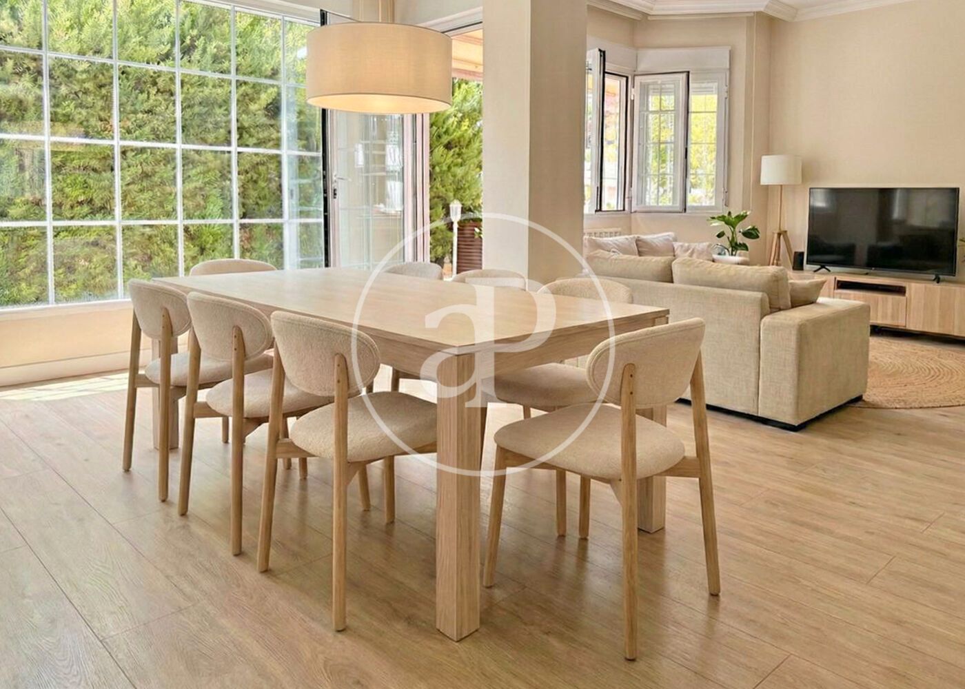 Dining room of Single-family semi-detached for sale in  Madrid Capital  with Air Conditioner, Heating and Private garden