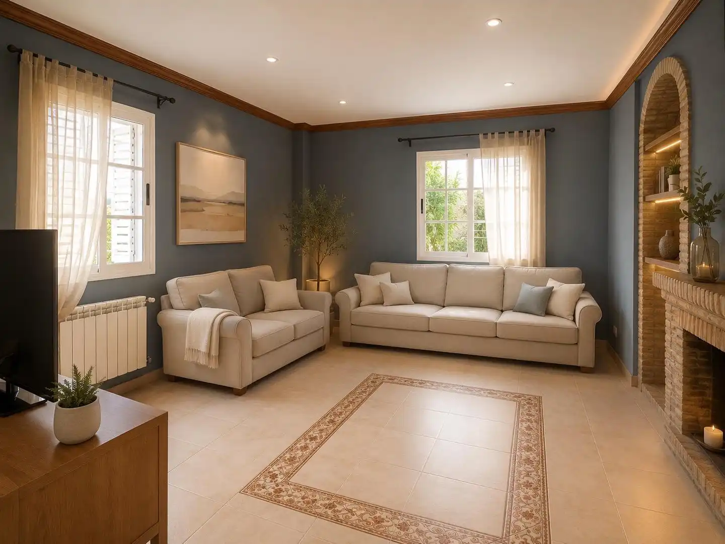 Sala de estar de Casa o chalet en venta en Montroi / Montroy con Calefacción, Jardín privado y Terraza