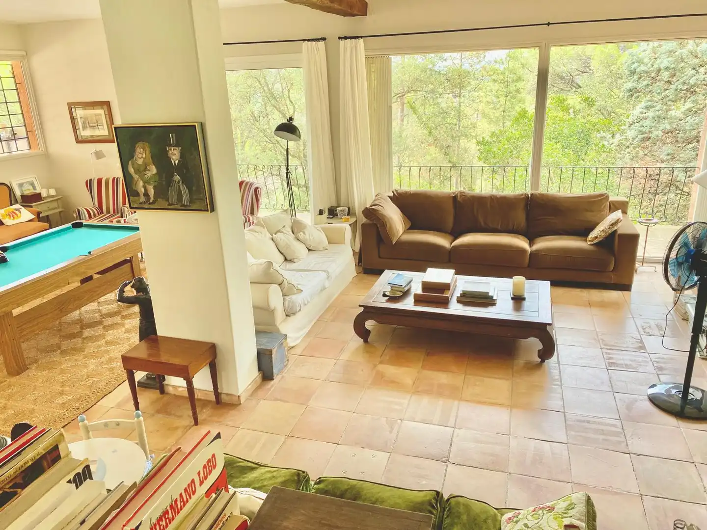 Sala de estar de Casa o chalet de alquiler en Santa Cristina d'Aro con Calefacción, Jardín privado y Terraza