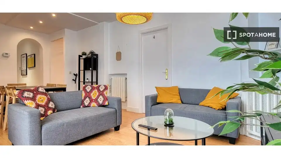 Living room of Flat for share in Madrid  with Air Conditioner, Heating and Furnished