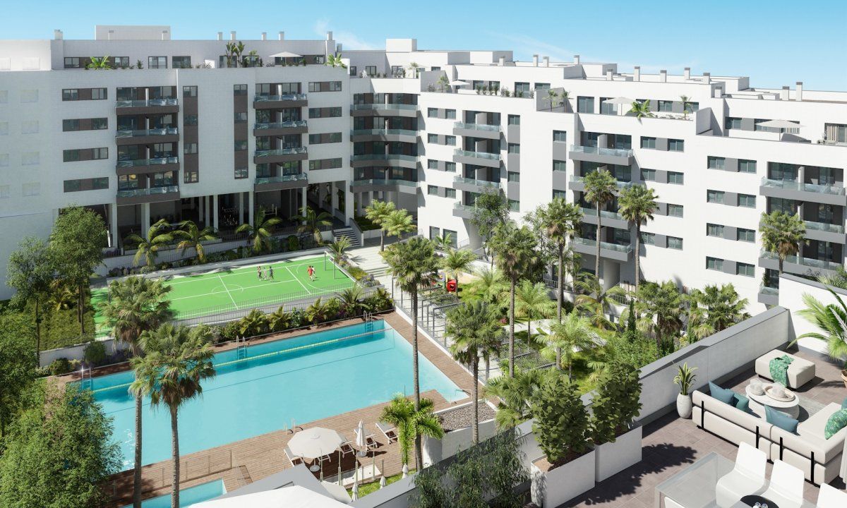 Exterior view of Flat for sale in Mijas  with Air Conditioner, Heating and Private garden