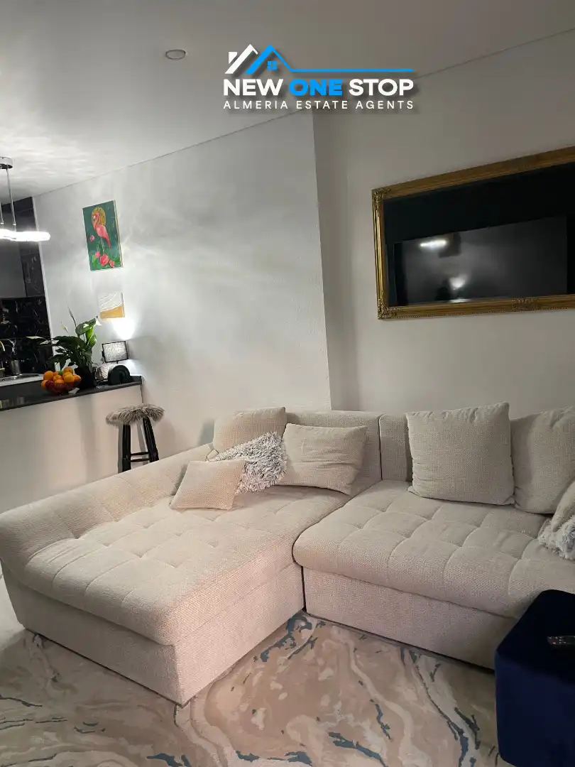 Sala d'estar de Apartament en venda en Mojácar amb Aire condicionat, Calefacció i Jardí privat