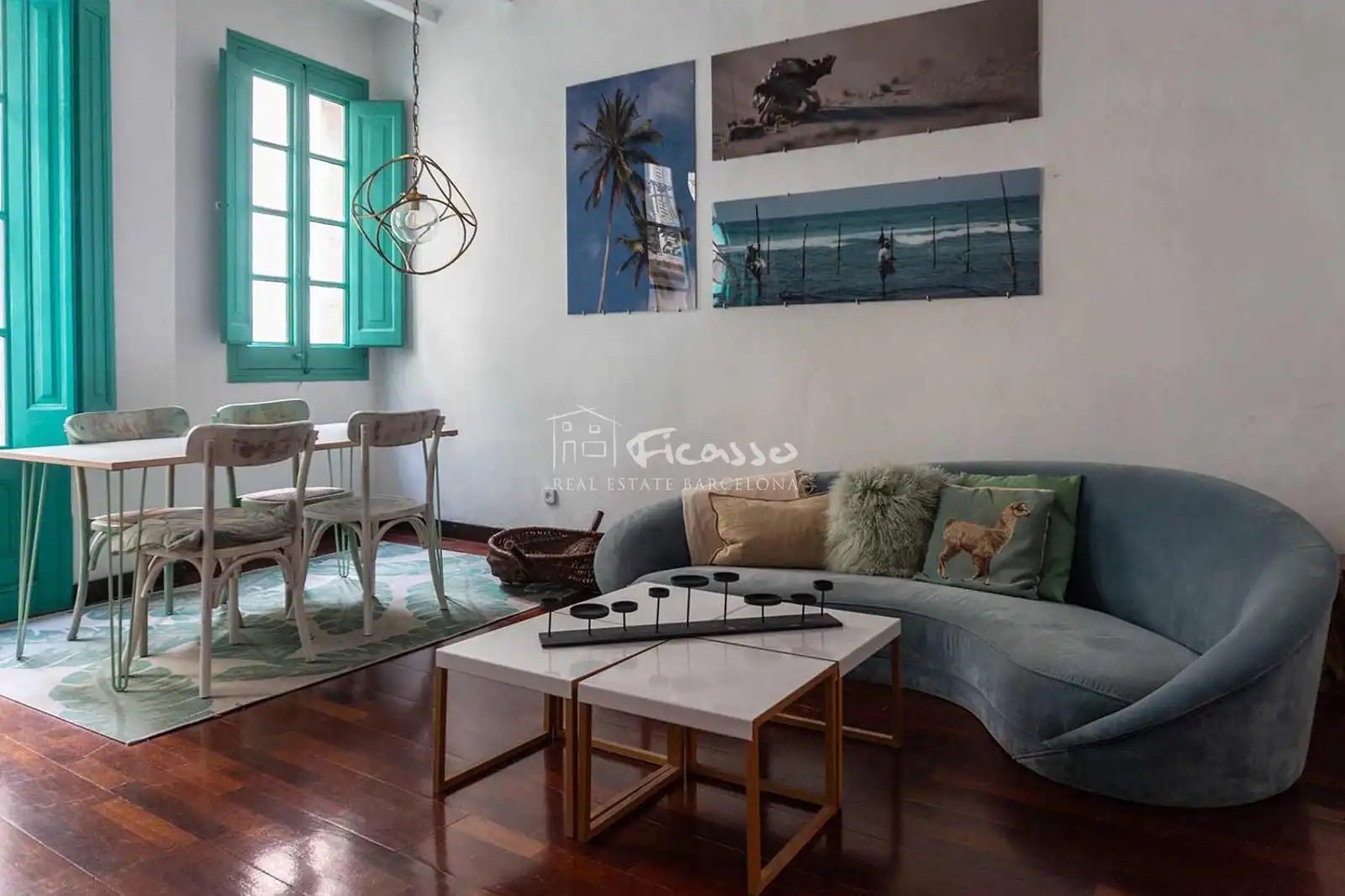 Sala d'estar de Pis de lloguer en Barcelona amb Aire condicionat, Calefacció i Parquet