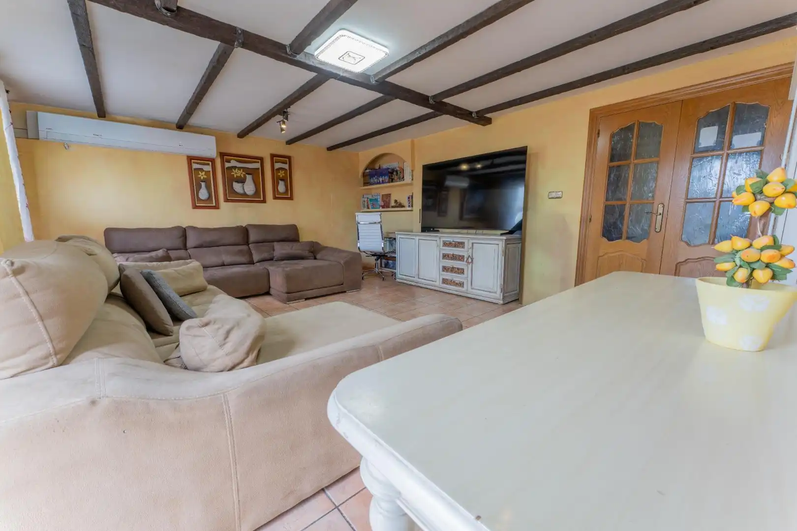 Living room of Flat for sale in Elche / Elx  with Air Conditioner, Furnished and Balcony
