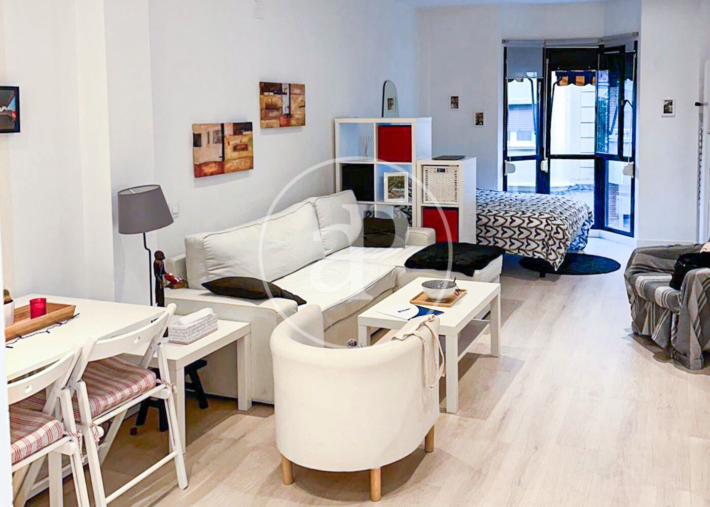 Sala d'estar de Loft de lloguer en  Madrid Capital amb Aire condicionat, Calefacció i Moblat