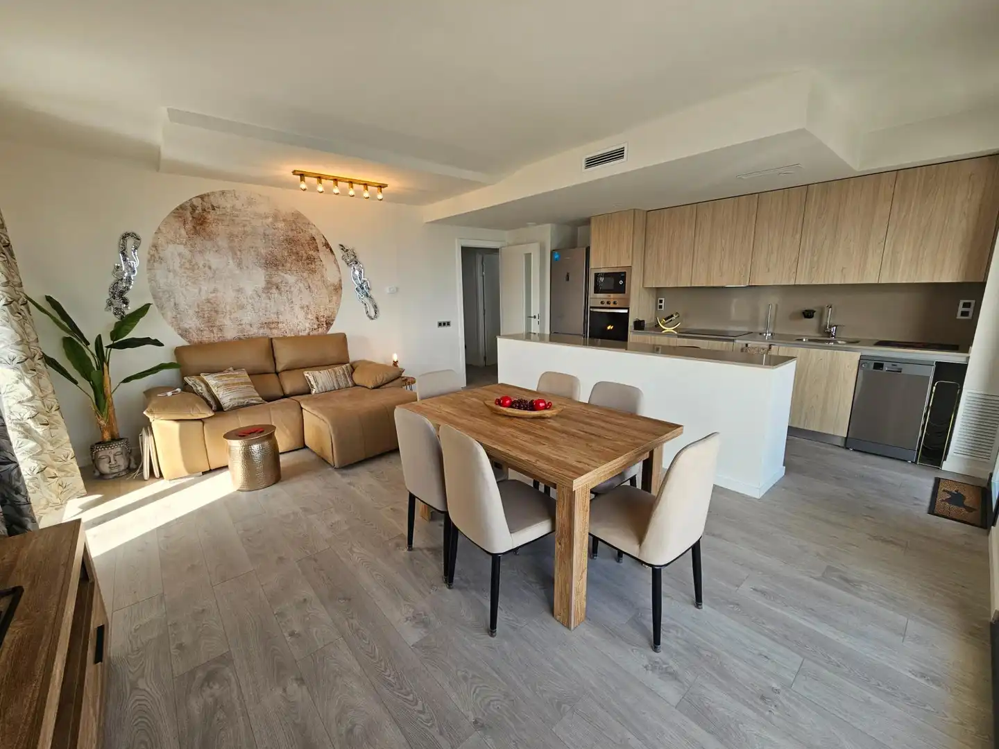 Living room of Flat for rent in Badalona  with Air Conditioner, Parquet flooring and Terrace