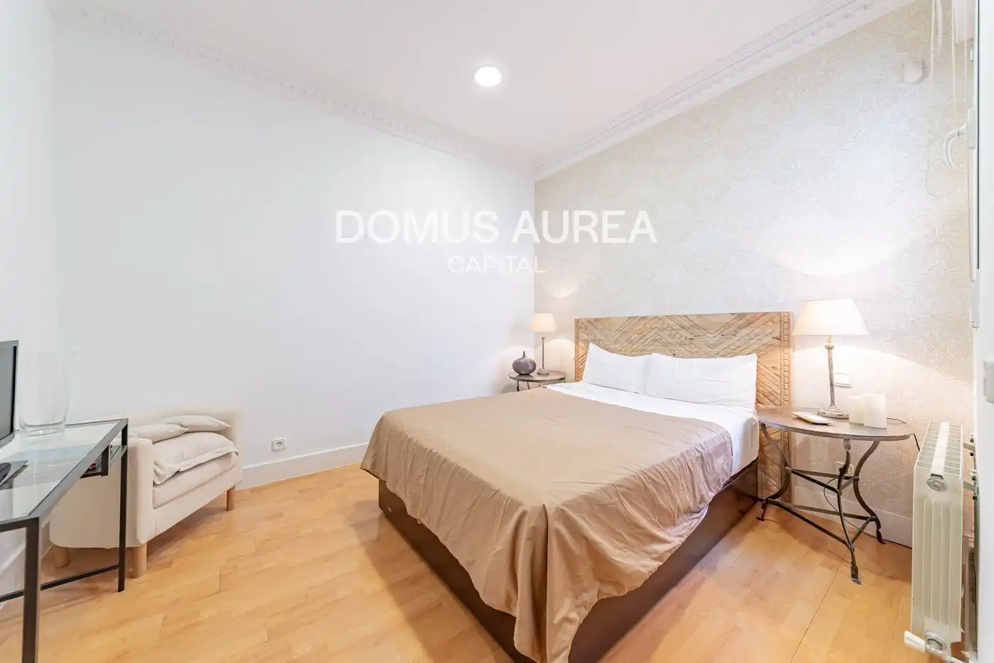Schlafzimmer von Wohnung zur Miete in Madrid mit Klimaanlage, Heizung und Terrasse