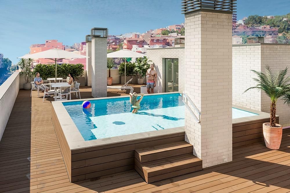 Swimming pool of Flat for sale in  Barcelona Capital  with Air Conditioner, Heating and Parquet flooring