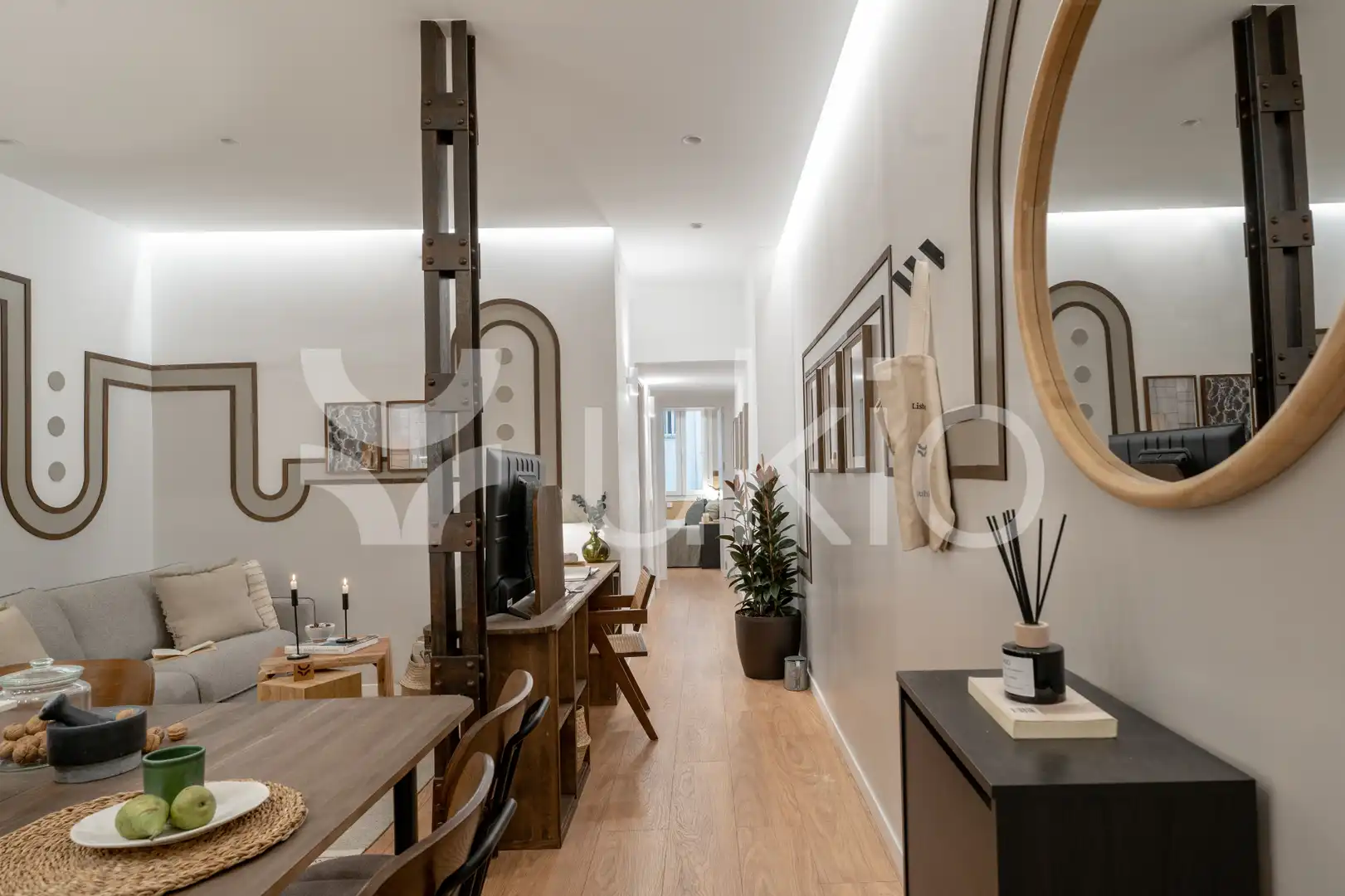 Sala de estar de Apartamento de alquiler en Madrid con Aire acondicionado, Calefacción y Amueblado