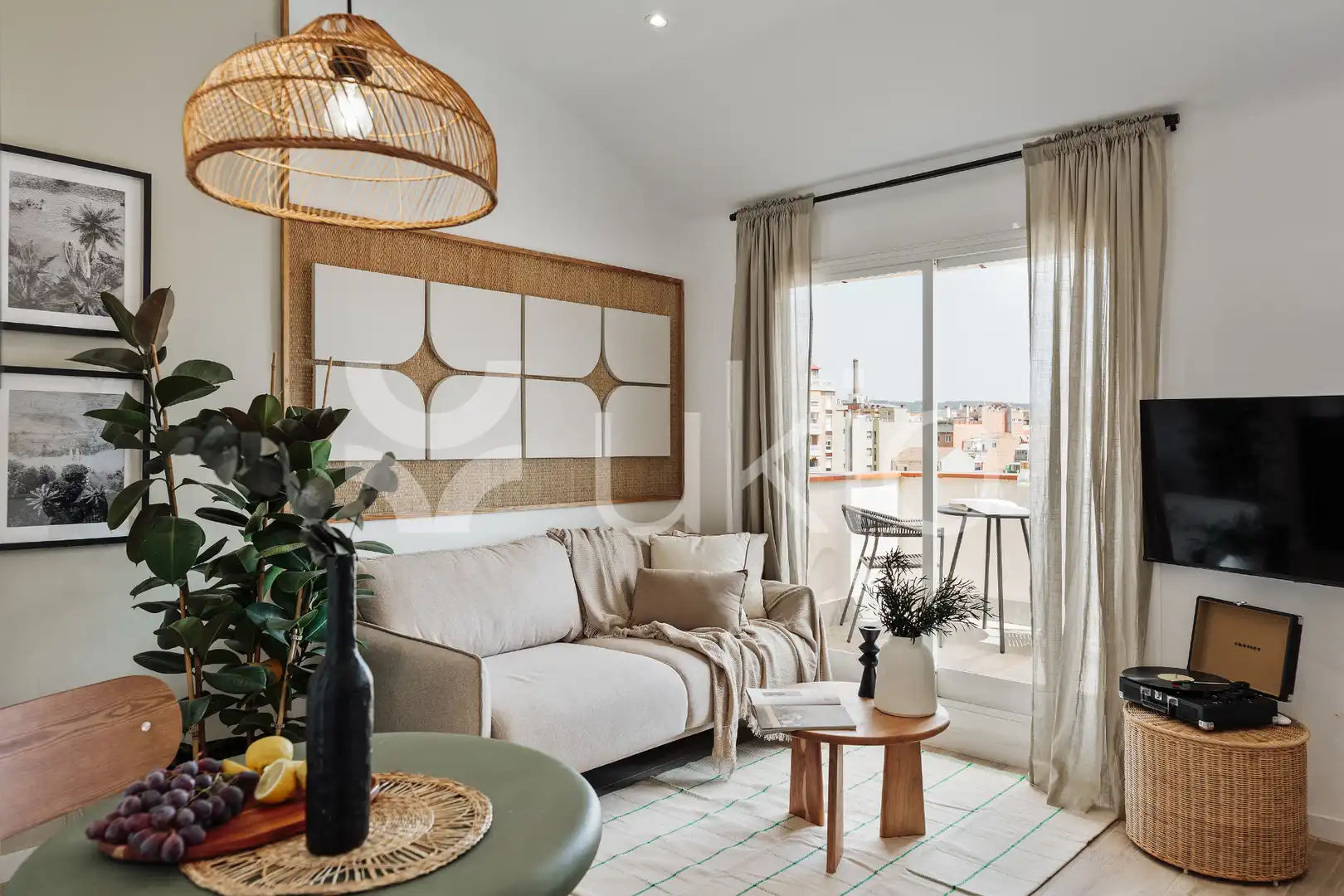Wohnzimmer von Wohnungen zur Miete in Barcelona mit Klimaanlage, Heizung und Terrasse