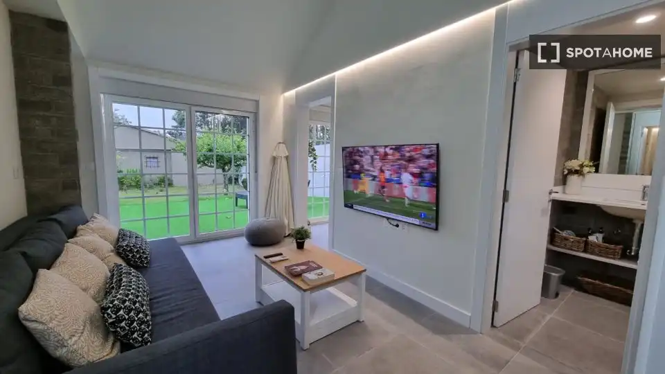 Living room of Apartments for share in Vilanova de Arousa  with Air Conditioner, Terrace and Furnished