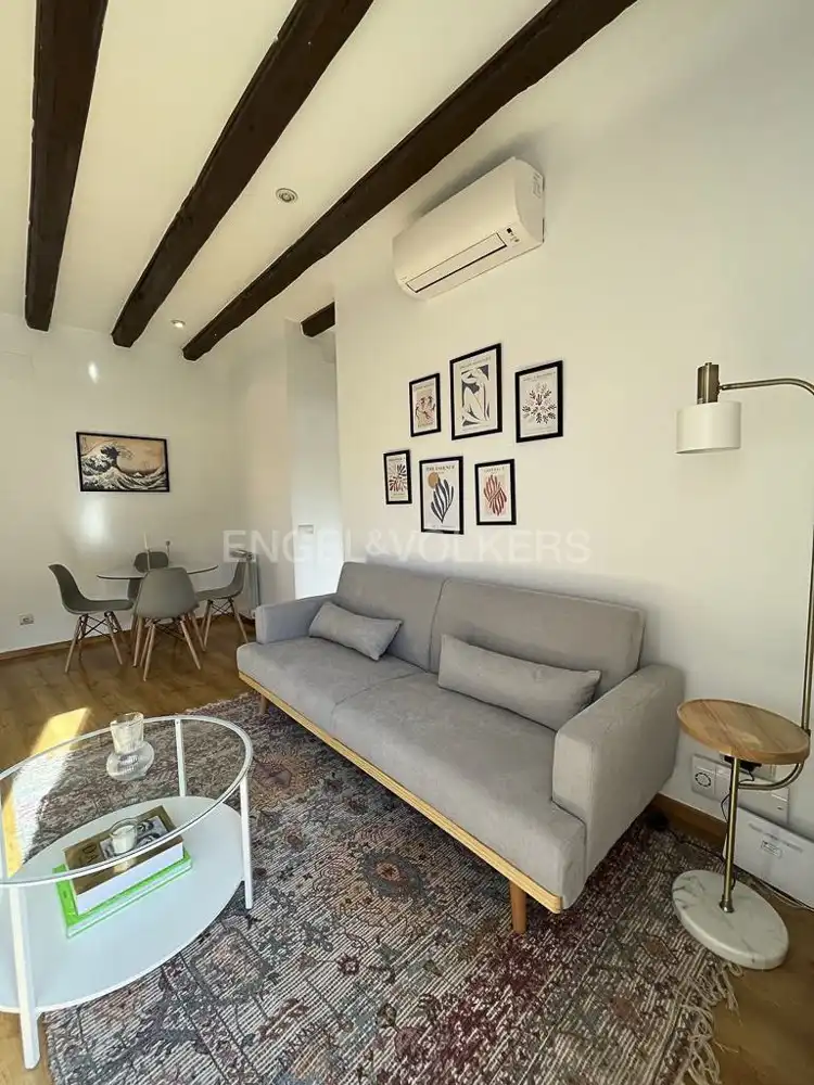 Sala d'estar de Àtic de lloguer en Madrid amb Aire condicionat, Calefacció i Terrassa