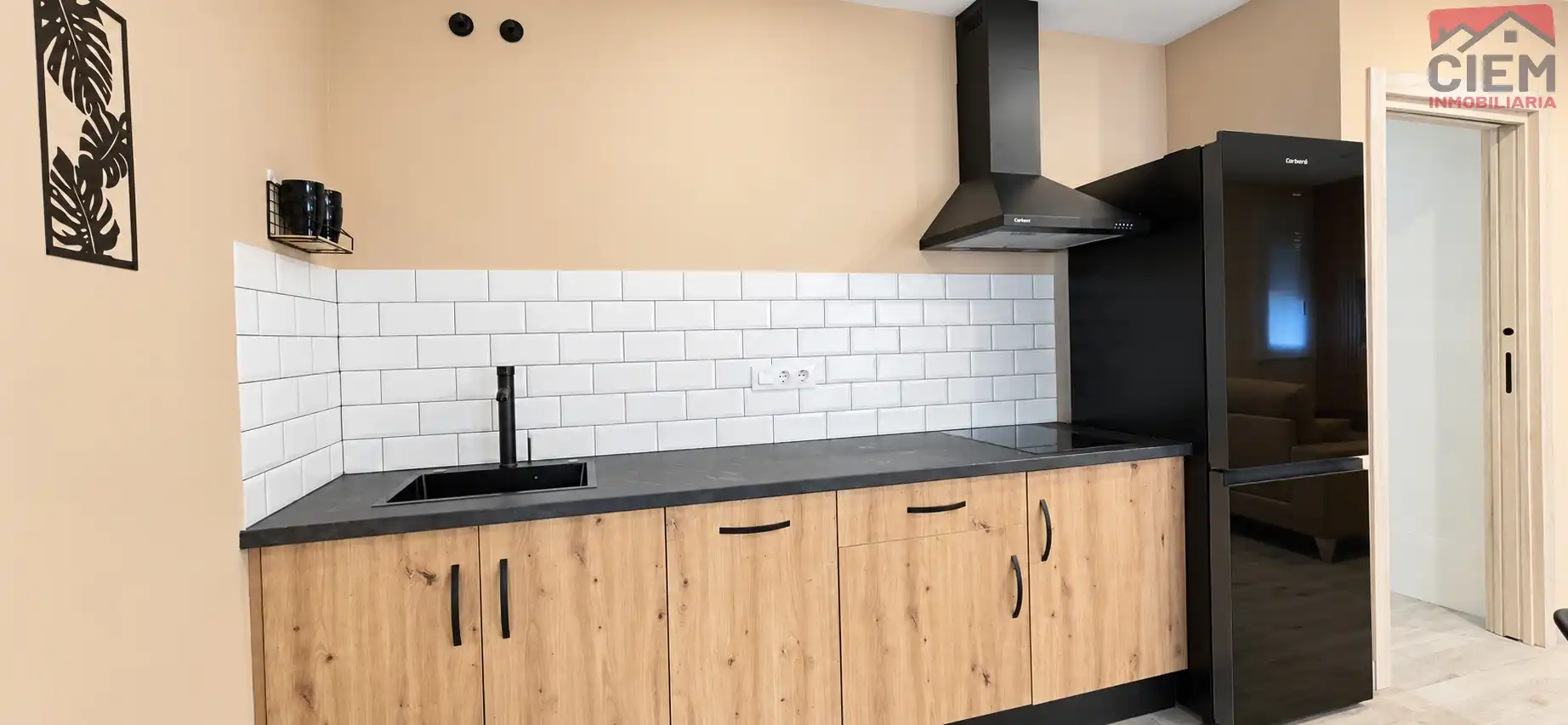 Cuina de Apartament de lloguer en Miajadas amb Aire condicionat, Moblat i Forn