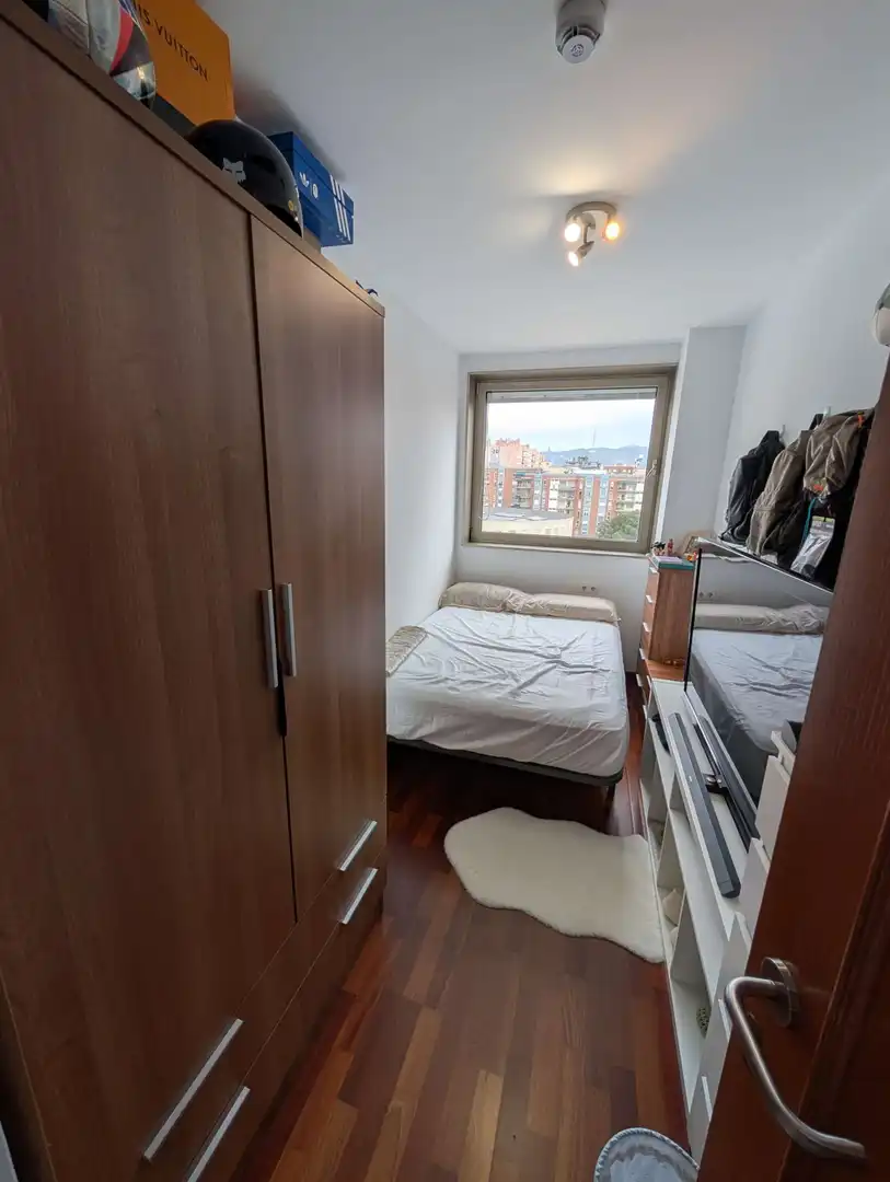 Schlafzimmer von Wohnung zur untervermieten in Barcelona mit Klimaanlage, Terrasse und Möbliert