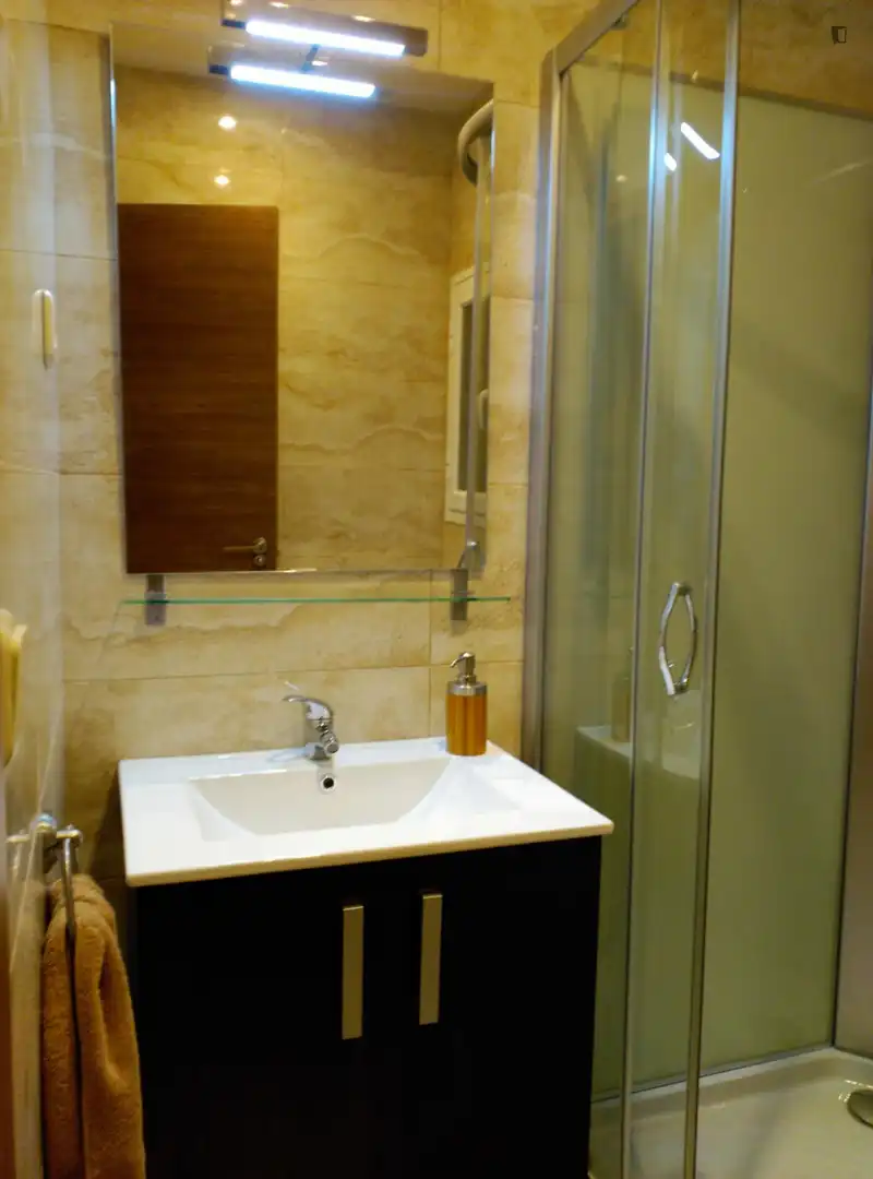 Bany de Apartament de lloguer en Madrid amb Aire condicionat, Calefacció i Moblat