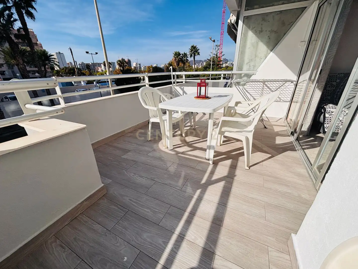 Terraza de Apartamento de alquiler en Calpe / Calp con Aire acondicionado, Lavadora y Microondas
