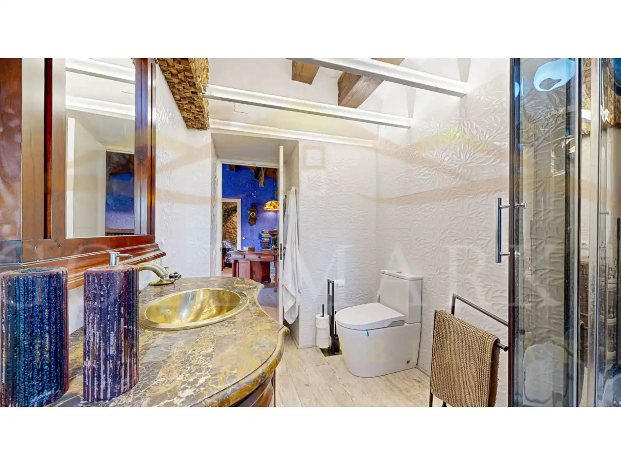 Baño de Finca rústica en venta en Sant Jaume de Frontanyà con Calefacción y Jardín privado