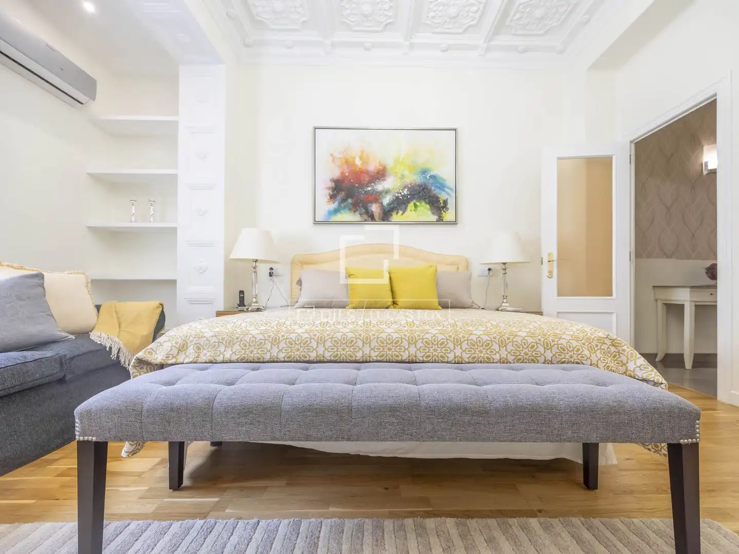 Bedroom of Flat for rent in Valencia  with Air Conditioner, Parquet flooring and Furnished