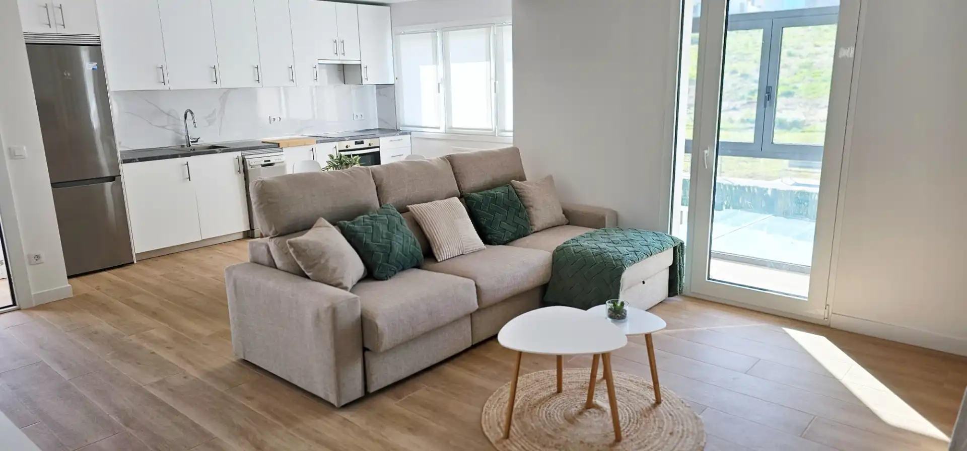 Sala d'estar de Apartament de lloguer en Sopela amb Calefacció, Moblat i Forn