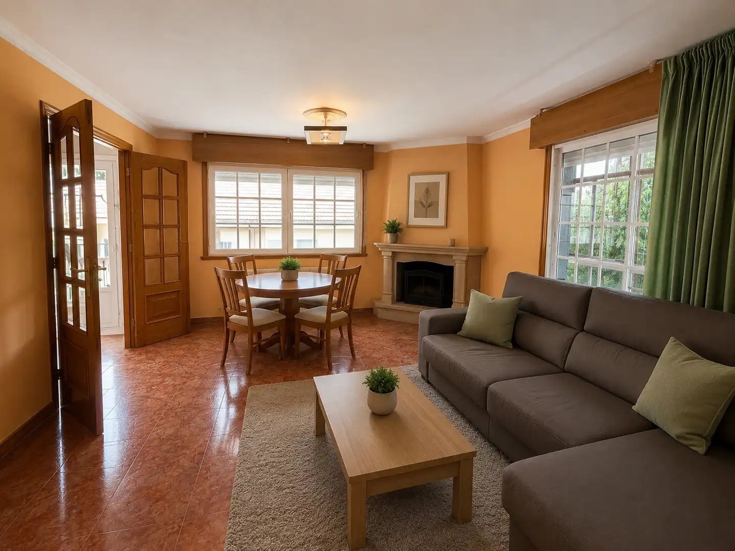 Sala d'estar de Casa o xalet en venda en A Cañiza   amb Calefacció, Jardí privat i Parquet