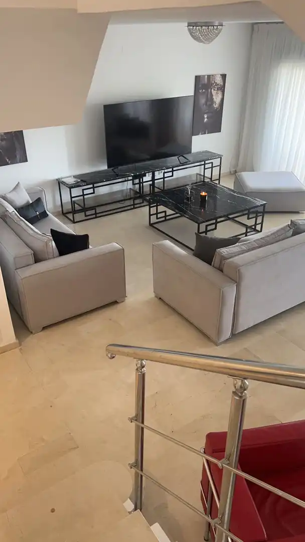 Living room of Attic for rent in Marbella  with Air Conditioner, Terrace and Swimming Pool