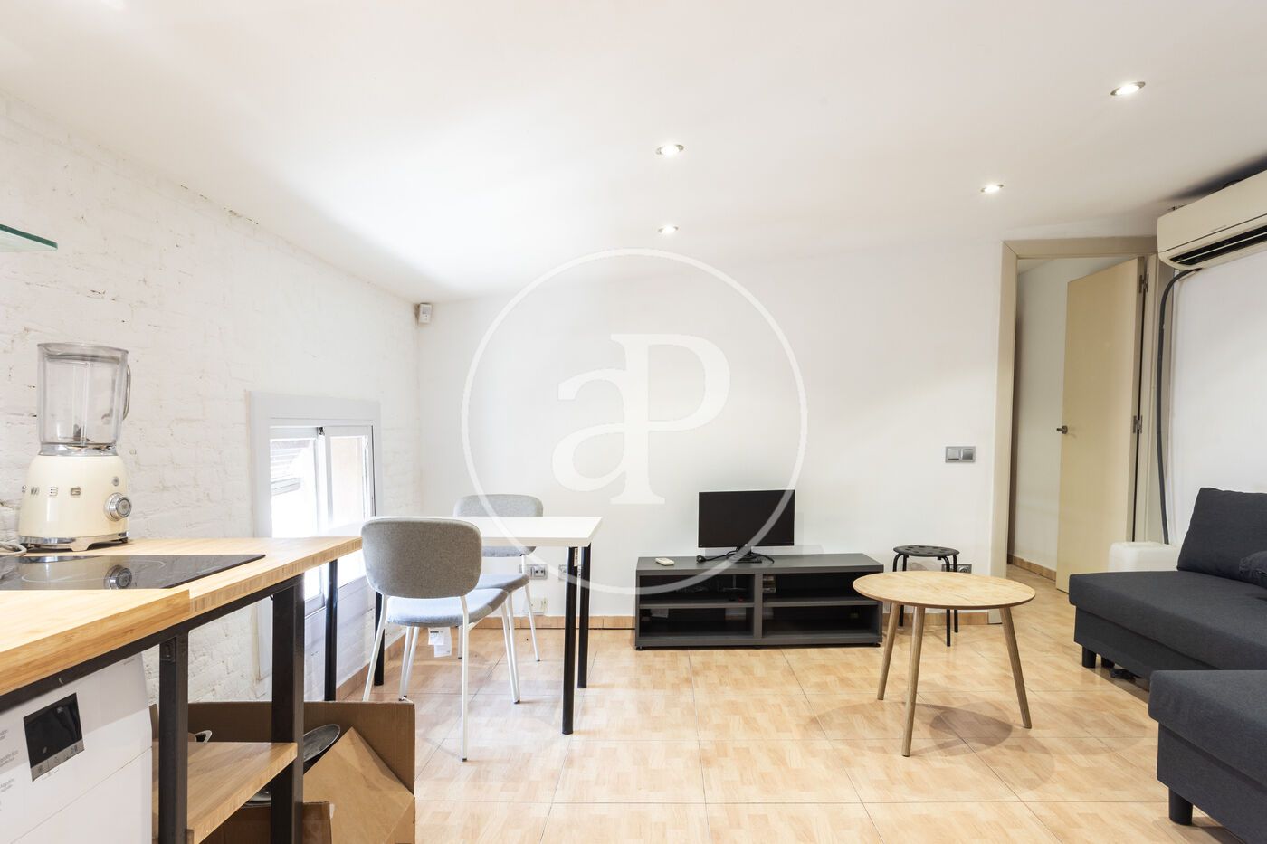 Sala d'estar de Pis de lloguer en  Barcelona Capital amb Aire condicionat, Calefacció i Moblat
