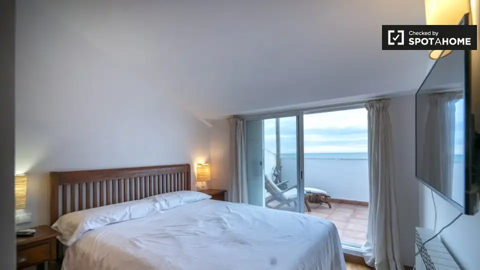Schlafzimmer von Wohnung zur Miete in Sagunto / Sagunt mit Klimaanlage, Heizung und Möbliert
