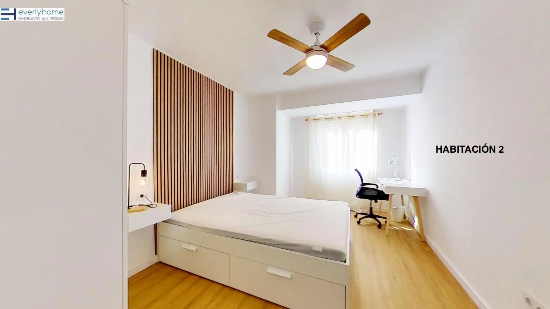 Schlafzimmer von Wohnung zur untervermieten in Valencia mit Terrasse, Möbliert und Balkon